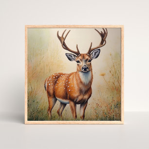 Poster Maiestoso Veado No Autumn Forest Willife