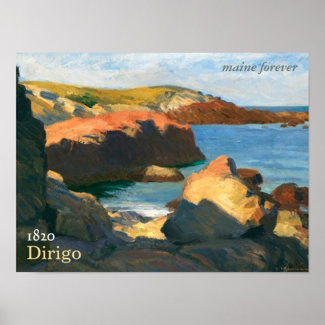 Poster Maine Forever Bicentennial Stamp Art (Frente)