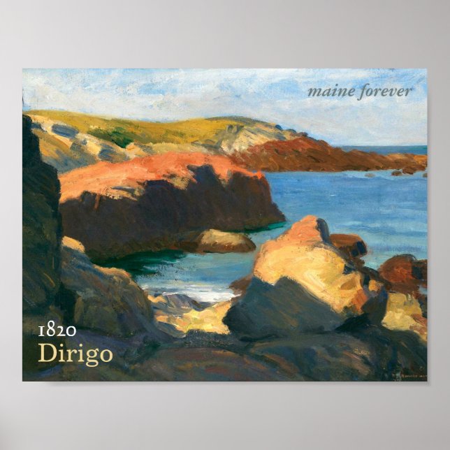 Poster Maine Forever Bicentennial Stamp Art (Frente)