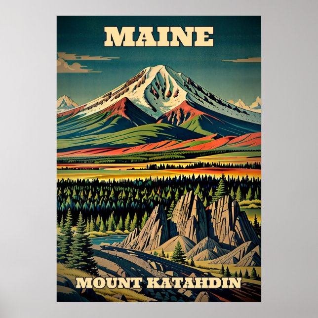 Poster Maine Monte Katahdin V02 (Frente)