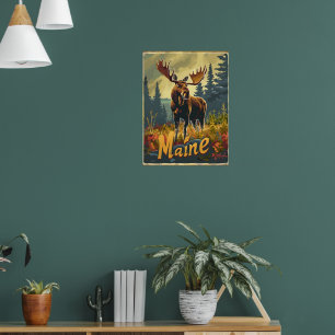 Poster Maine Moose Vintage