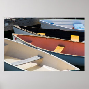 Poster Maine, Rockland. Barcos coloridos em Rockland