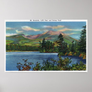 Pôster MaineView da montagem Katahdin e da lagoa de