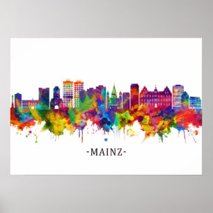 Poster Mainz Germany Skyline