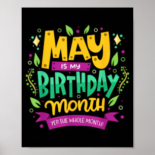 Poster Maio É o Mês do Meu Aniversário - Sim, o Mês Intei