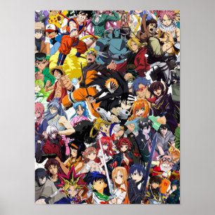 Poster Maior Colagem de Animes