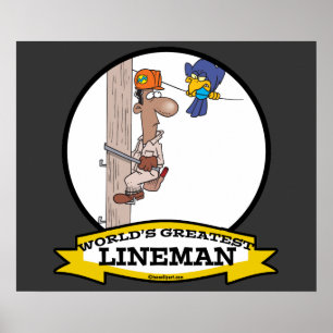 POSTER MAIOR TRABALHADOR DE LINHA DE HOMENS DESENHO ANIMA