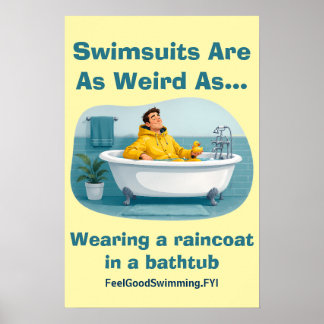 Poster Maiôs São Estranhos Humor de Chuva Casaco de Banho