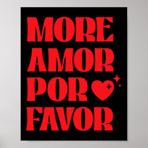 Poster Mais Amor Por Favor' Amor Retrô do Dia dos Namorad