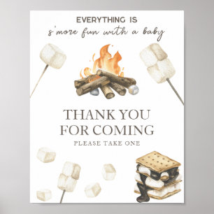 Poster Mais diversão baby shower Obrigado por vir