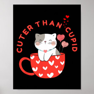 Poster Mais Fofo Que Cupido Kawaii Gato Na Caneca Pelo Ma