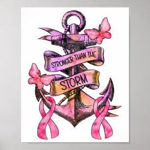 Poster Mais Forte Do Que O Cancer De Mama De Ancoragem De