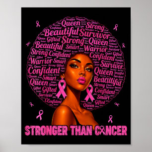 Poster Mais forte do que o câncer laço rosa câncer de mam
