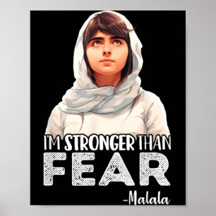 Poster Mais Forte Do Que o Medo Citação de Malala Yousafz