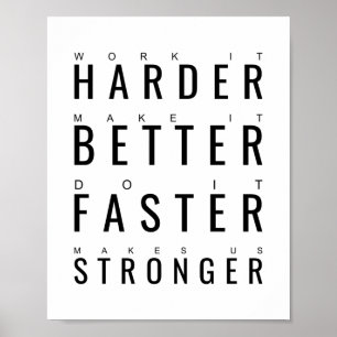 Poster Mais forte e mais rápido Citação Motivacional