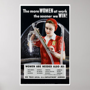 Poster Mais Mulheres No Trabalho Quanto Antes Ganharmos