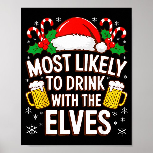 Poster Mais Propenso a Beber Com a Camiseta dos Elfos Beb (Frente)