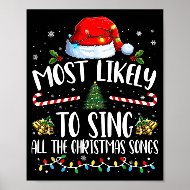 Poster Mais Propenso a Cantar Todas as Canções de Natal F (Frente)