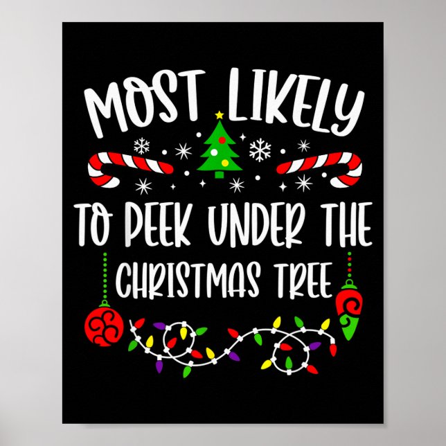 Poster Mais Propenso a Espiar Debaixo da Árvore de Natal  (Frente)