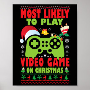 Poster Mais Propenso a Jogar Jogo de Vídeo Família Corres