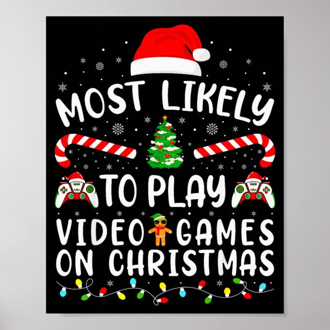 Poster Mais Propenso a Jogar Video Games no Natal da Famí (Frente)