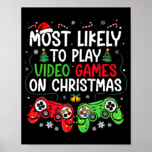 Poster Mais Propenso a Jogos de Vídeo no Natal Divertido
