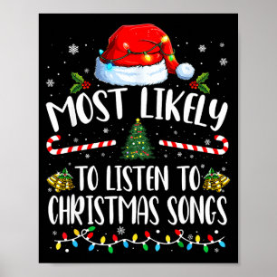 Poster Mais Propenso a Ouvir Músicas de Natal Família Ch