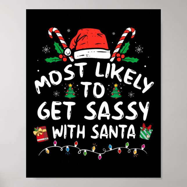 Poster Mais Propenso a se Dar Bem com o Papai Noel no Nat (Frente)