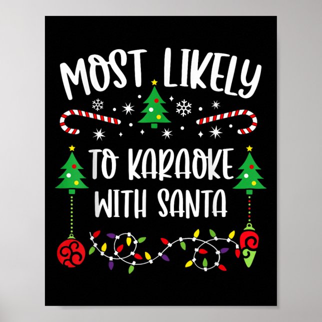 Poster Mais Provável A Karaoke Com Papais noeis De Natal  (Frente)