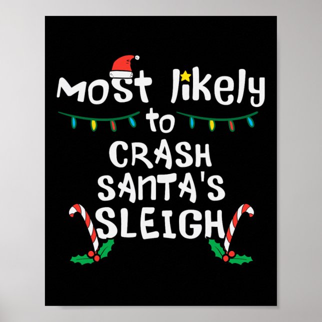 Poster Mais Provável Crash Santas Sleigh Natal Fam (Frente)