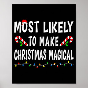 Poster Mais Provável De Natal Xmas Família Combinando Paj