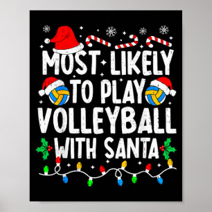 Poster Mais Provável Jogar Vôlei Com o Papai Noel Corresp