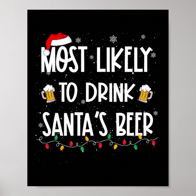 Poster Mais Provável Para Beber Beers De Natal Drinki (Frente)
