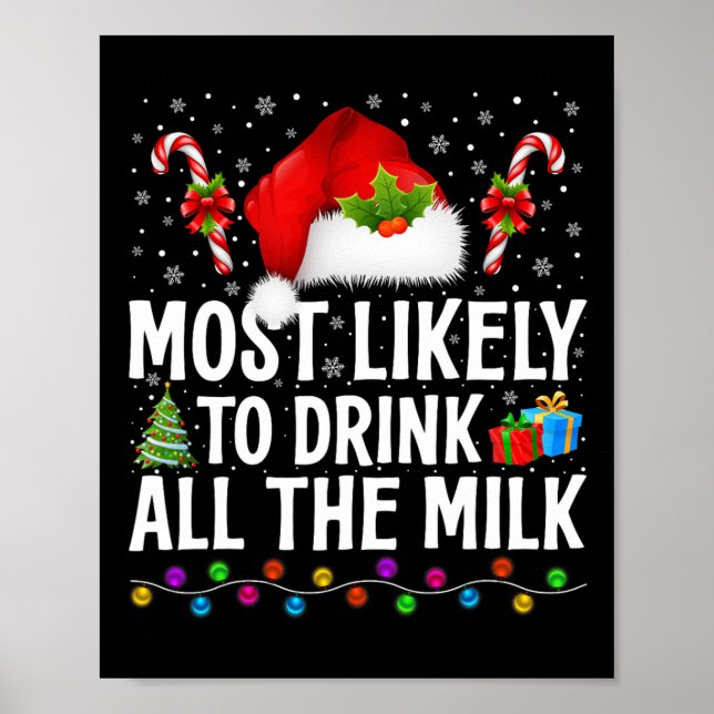 Poster Mais Provável Para Beber Todo O Pajama De Natal Do (Frente)
