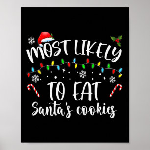 Poster Mais Provável Para Comer Cookies De Papai noel