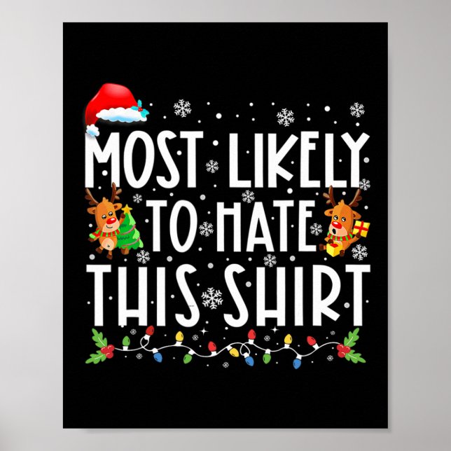 Poster Mais Provável Para Odiar Este Pijama De Natal Fami (Frente)