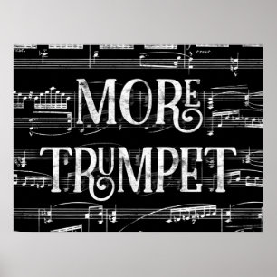 Poster Mais Quadro de Trompetes - Música Branca Preta