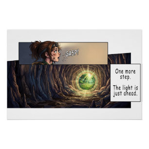 Pôster Mais Um Passo A Luz Está Logo à Frente Manga Cave