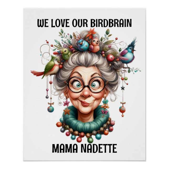 Pôster Mais velho Divertido Com Aves (Frente)