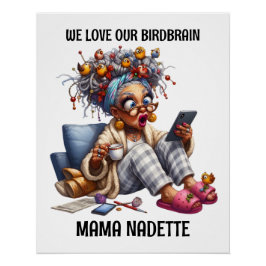 Pôster Mais velho Divertido Com Aves