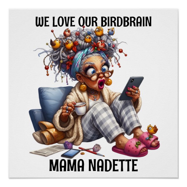 Pôster Mais velho Divertido Com Aves (Frente)