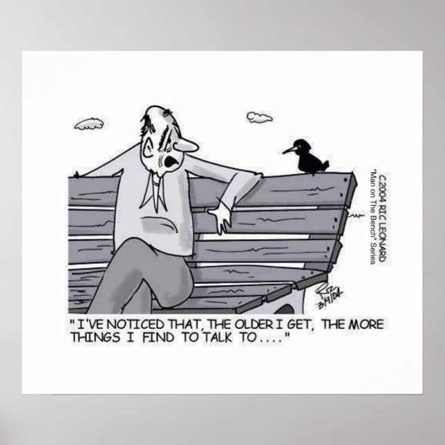 Poster Mais velho no Park Bench (Frente)