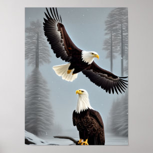 Poster Maiúscula Bald Eagle Art
