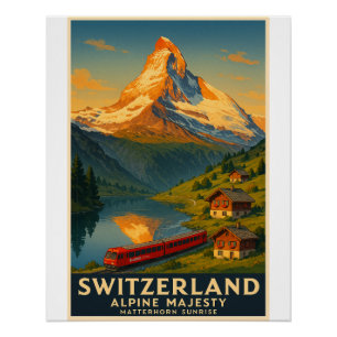 Pôster Majestade Alpina - Matterhorn Sunrise