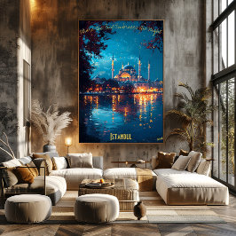 Poster Majestade ao Luar de Istambul - Horizonte Encantad