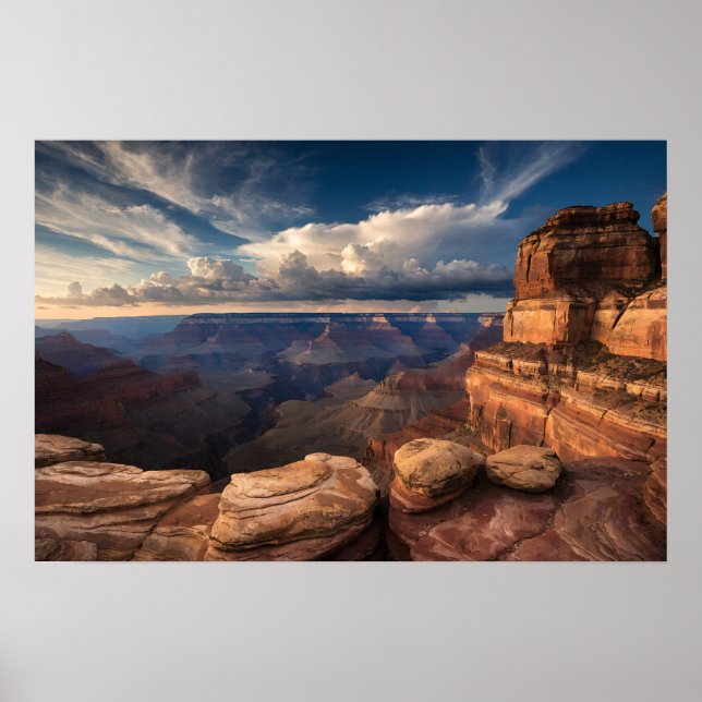 Poster Majestade do pôr do sol sobre o Grand Canyon (Frente)