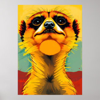 Poster Majestade do Suricato – Guardião Pop Art da Savana