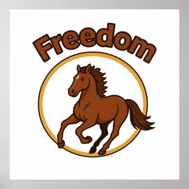 Poster **Majestic Arabian Horse in the Golden Desert** (Frente)