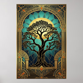 Poster Majestic Art Deco Vintage Film Projector Gold 