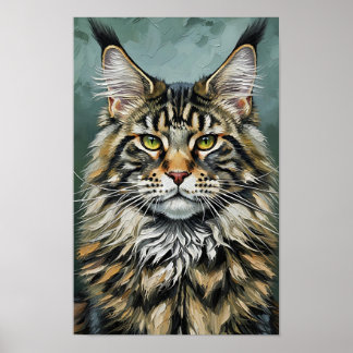 Poster Majestic Expressionist Maine Coon Cat